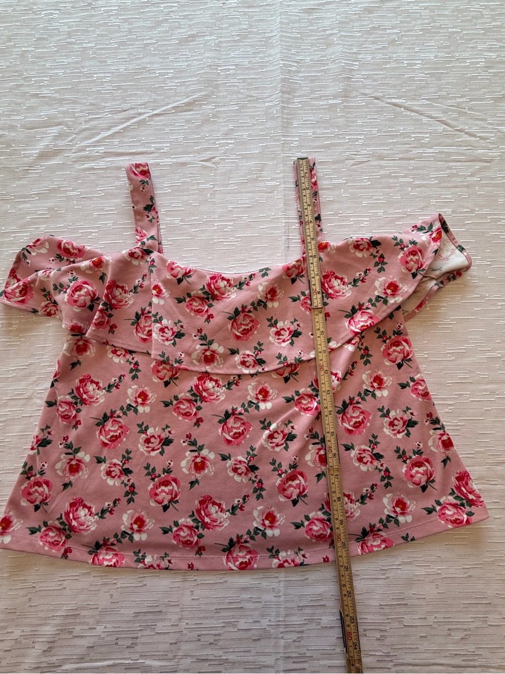 Divided H&M Women’s Pink Floral Ruffle Camisole size M - Picture 6 of 8